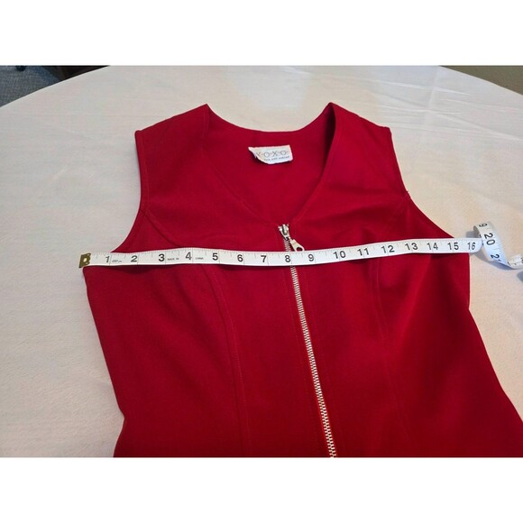 XOXO Red Zip Front Sleeveless Sheath Mini Dress, Small, Fitted Party Dress - Picture 7 of 7
